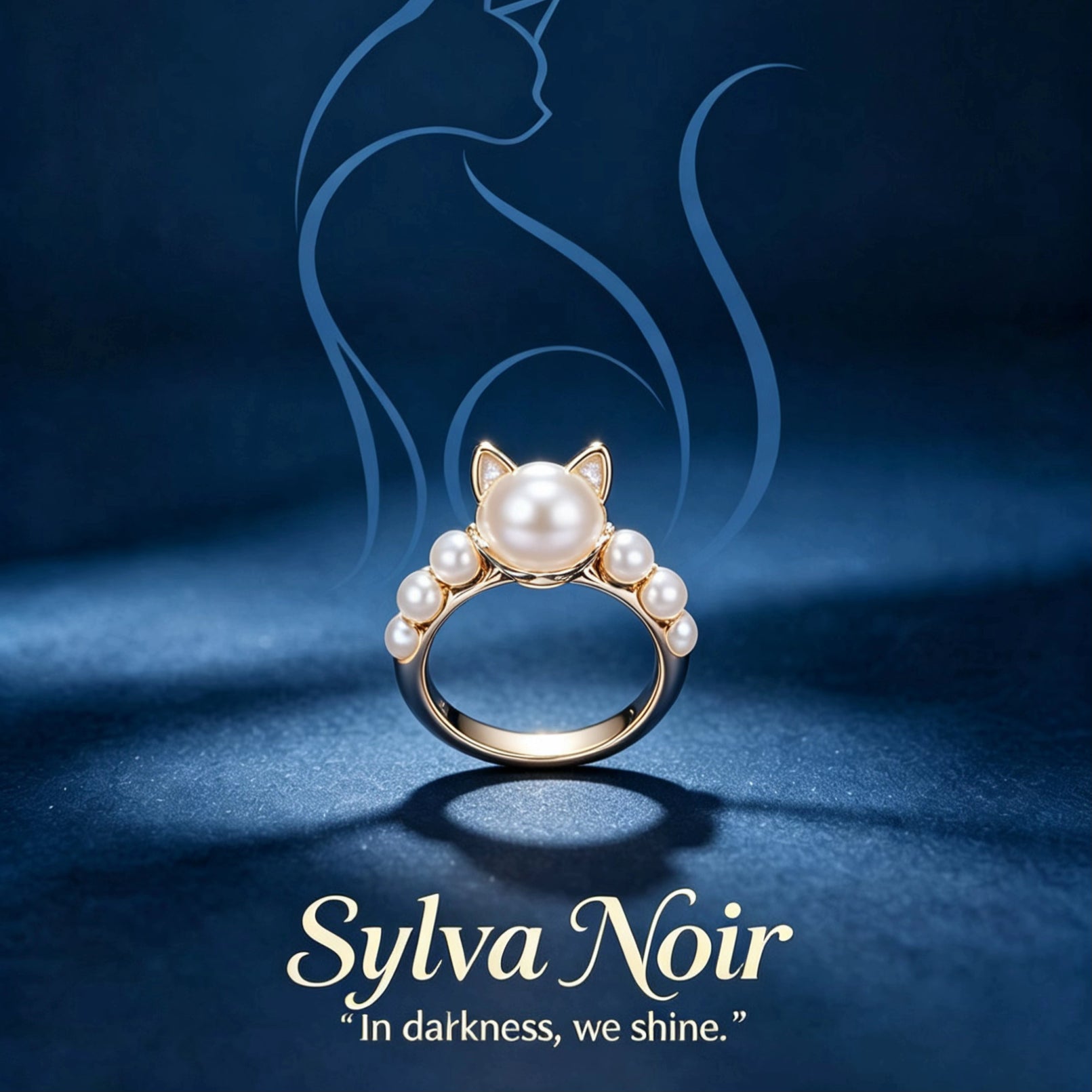 Cat & Pearl Ring